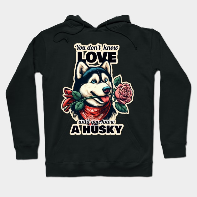 Husky Valentine's day Hoodie by k9-tee